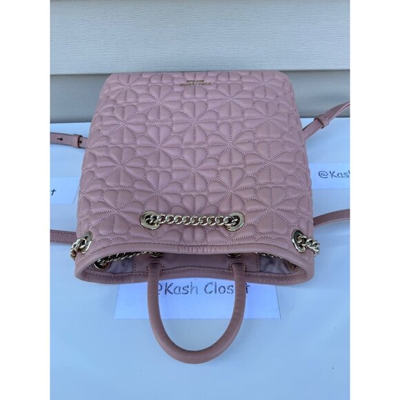 Kate Spade backpack bloom quilted medium leather backpack pink